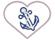 Stickdatei - Herz Anker Appli